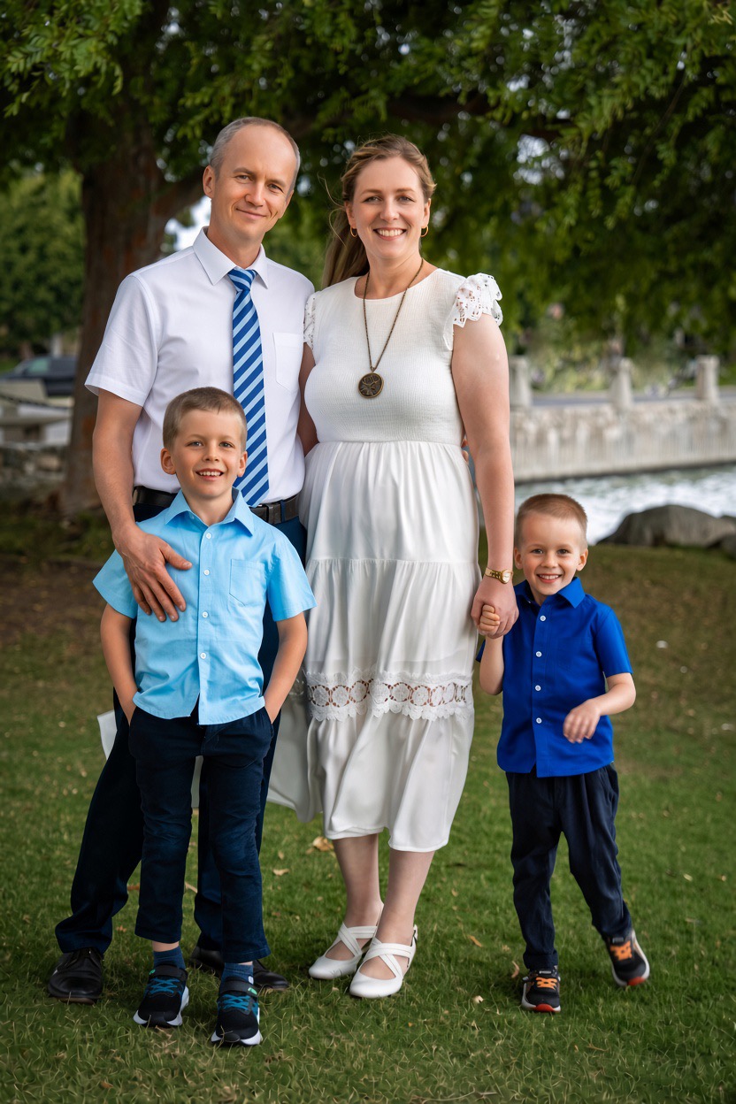 Maksim Egorov with his family in Irvine